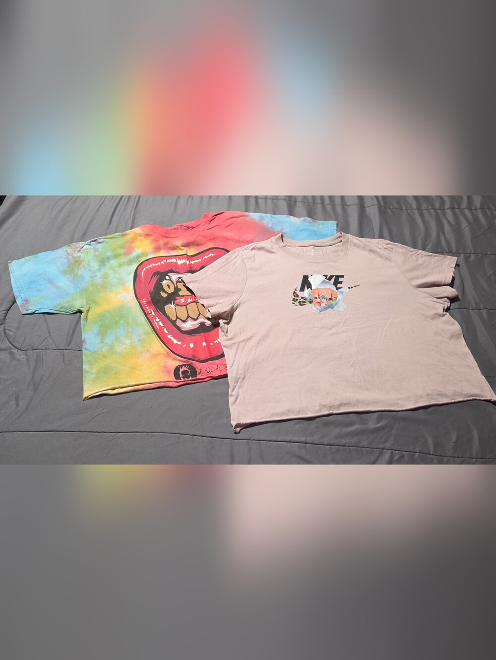 Two Sets Of Graphic Crop Tees - Nike & Ol' Dirt Bastard